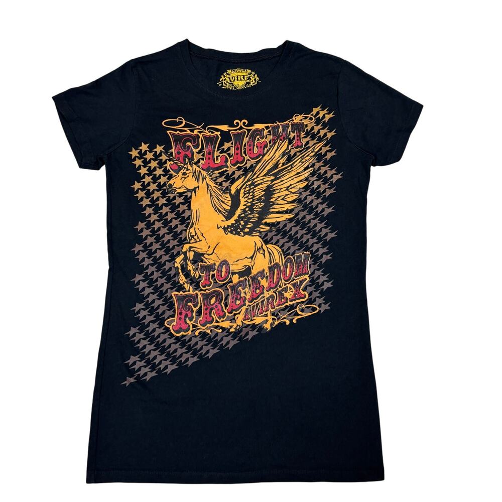 Avirex Baby T Shirt Top Grunge Y2k Pegasus Women's Medium